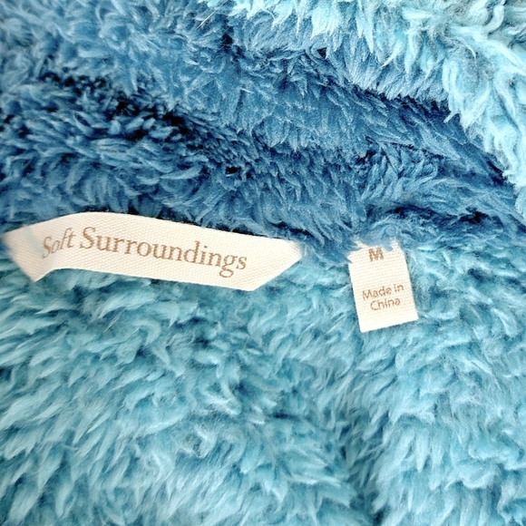 Soft Surroundings Womens Teal Soft & Plush 1/4 Zip Pullover Size Medium - Picture 4 of 7